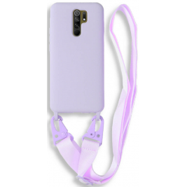 Bodycell Θήκη Σιλικόνης με Λουράκι Λαιμού - Xiaomi Redmi 9 - Violet (5206015002830)