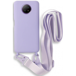 Bodycell Θήκη Σιλικόνης με Λουράκι Λαιμού - Xiaomi Redmi Note 9T 5G - Violet (5206015002601)