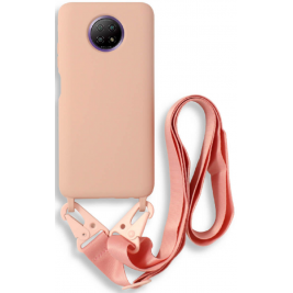 Bodycell Θήκη Σιλικόνης με Λουράκι Λαιμού - Xiaomi Redmi Note 9T 5G - Pink (5206015002588)
