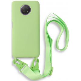 Bodycell Θήκη Σιλικόνης με Λουράκι Λαιμού - Xiaomi Redmi Note 9T 5G - Green (5206015002564)