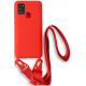 Bodycell Θήκη Σιλικόνης με Λουράκι Λαιμού - Samsung Galaxy A21s - Red (5206015001239)