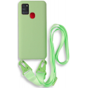 Bodycell Θήκη Σιλικόνης με Λουράκι Λαιμού - Samsung Galaxy A21s - Green (5206015001215)