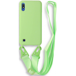 Bodycell Θήκη Σιλικόνης με Λουράκι Λαιμού - Samsung Galaxy A10 - Green (5206015000621)