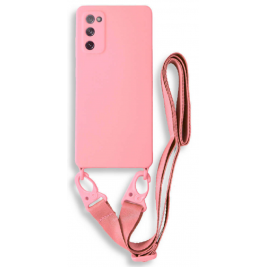 Bodycell Θήκη Σιλικόνης με Λουράκι Λαιμού - Samsung Galaxy S20 FE - Pink (5206015001789)