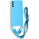 Bodycell Θήκη Σιλικόνης με Λουράκι Λαιμού - Samsung Galaxy S21 5G - Light Blue (5206015001833)