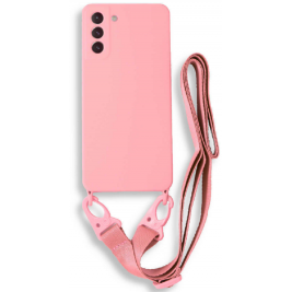 Bodycell Θήκη Σιλικόνης με Λουράκι Λαιμού - Samsung Galaxy S21 5G - Pink (5206015001857)