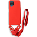 Bodycell Θήκη Σιλικόνης με Λουράκι Λαιμού - Samsung Galaxy A12 - Red (5206015000683)