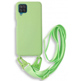 Bodycell Θήκη Σιλικόνης με Λουράκι Λαιμού - Samsung Galaxy A12 - Green (5206015000669)