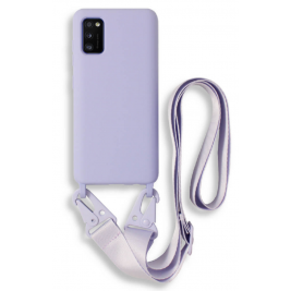 Bodycell Θήκη Σιλικόνης με Λουράκι Λαιμού - Samsung Galaxy A41 - Violet (5206015001482)
