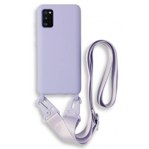 Bodycell Θήκη Σιλικόνης με Λουράκι Λαιμού - Samsung Galaxy A41 - Violet (5206015001482)