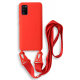 Bodycell Θήκη Σιλικόνης με Λουράκι Λαιμού - Samsung Galaxy A41 - Red (5206015001475)