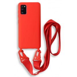 Bodycell Θήκη Σιλικόνης με Λουράκι Λαιμού - Samsung Galaxy A41 - Red (5206015001475)