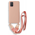 Bodycell Θήκη Σιλικόνης με Λουράκι Λαιμού - Samsung Galaxy A71 - Pink (5206015001659)