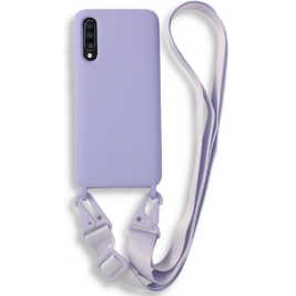 Bodycell Θήκη Σιλικόνης με Λουράκι Λαιμού - Samsung Galaxy A70 - Violet (5206015001635)