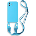 Bodycell Θήκη Σιλικόνης με Λουράκι Λαιμού - Apple iPhone 11 - Light Blue (5206015000133)