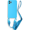 Bodycell Θήκη Σιλικόνης με Λουράκι Λαιμού - Apple iPhone 11 Pro Max - Light Blue (5206015000164)