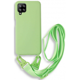 Bodycell Θήκη Σιλικόνης με Λουράκι Λαιμού - Samsung Galaxy A42 5G - Green (5206015001499)