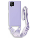 Bodycell Θήκη Σιλικόνης με Λουράκι Λαιμού - Samsung Galaxy A42 5G - Violet (5206015001529)
