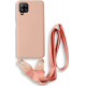 Bodycell Θήκη Σιλικόνης με Λουράκι Λαιμού - Samsung Galaxy A42 5G - Pink (5206015001505)