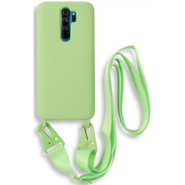 Bodycell Θήκη Σιλικόνης με Λουράκι Λαιμού - Xiaomi Redmi Note 8 Pro - Green (5206015002373)
