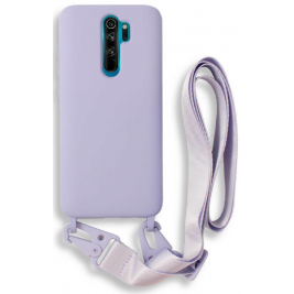 Bodycell Θήκη Σιλικόνης με Λουράκι Λαιμού - Xiaomi Redmi Note 8 Pro - Violet (5206015002403)
