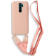 Bodycell Θήκη Σιλικόνης με Λουράκι Λαιμού - Xiaomi Redmi Note 8 Pro - Pink (5206015002380)