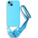 Bodycell Θήκη Σιλικόνης με Λουράκι Λαιμού - Apple iPhone 13 - Light Blue (5206015000287)