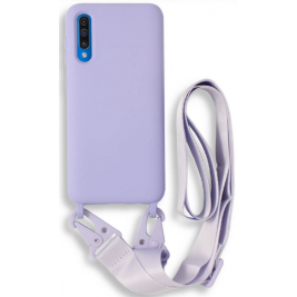 Bodycell Θήκη Σιλικόνης με Λουράκι Λαιμού - Samsung Galaxy A50 / A30s - Violet (5206015001567)
