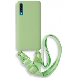 Bodycell Θήκη Σιλικόνης με Λουράκι Λαιμού - Samsung Galaxy A50 / A30s - Green (5206015001536)