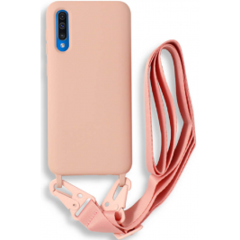Bodycell Θήκη Σιλικόνης με Λουράκι Λαιμού - Samsung Galaxy A50 / A30s - Pink (5206015001543)