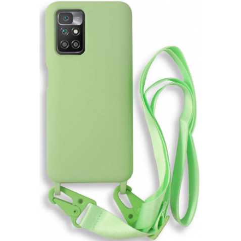 Bodycell Θήκη Σιλικόνης με Λουράκι Λαιμού - Xiaomi Redmi 10 / Redmi 10 2022 - Green (5206015002724)