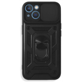 Bodycell Armor Slide - Ανθεκτική Θήκη Apple iPhone 13 με Κάλυμμα για την Κάμερα & Μεταλλικό Ring Holder - Black (5206015003264)