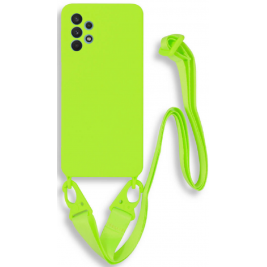 Bodycell Θήκη Σιλικόνης με Λουράκι Λαιμού - Samsung Galaxy A72 - Light Green (5206015001703)