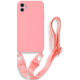 Bodycell Θήκη Σιλικόνης με Λουράκι Λαιμού - Apple iPhone 11 - Pink (5206015000157)