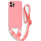 Bodycell Θήκη Σιλικόνης με Λουράκι Λαιμού - Apple iPhone 12 Pro Max - Pink (5206015000270)
