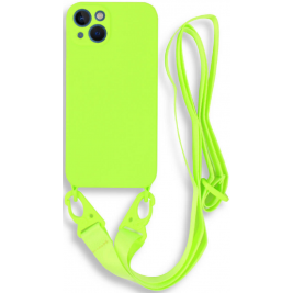 Bodycell Θήκη Σιλικόνης με Λουράκι Λαιμού - Apple iPhone 13 - Light Green (5206015000294)