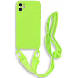 Bodycell Θήκη Σιλικόνης με Λουράκι Λαιμού - Apple iPhone 11 - Light Green (5206015000140)