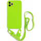 Bodycell Θήκη Σιλικόνης με Λουράκι Λαιμού - Apple iPhone 11 Pro Max - Light Green (5206015000171)