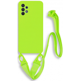 Bodycell Θήκη Σιλικόνης με Λουράκι Λαιμού - Samsung Galaxy A32 5G - Light Green (5206015001437)