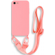 Bodycell Θήκη Σιλικόνης με Λουράκι Λαιμού - Apple iPhone SE 2022 / 2020 / 8 / 7 - Pink (5206015000423)