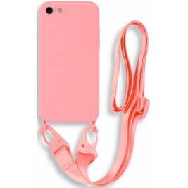 Bodycell Θήκη Σιλικόνης με Λουράκι Λαιμού - Apple iPhone SE 2022 / 2020 / 8 / 7 - Pink (5206015000423)