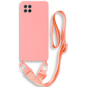 Bodycell Θήκη Σιλικόνης με Λουράκι Λαιμού - Samsung Galaxy A22 5G - Pink (5206015001307)