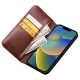 Θήκη iphone 14 Plus 6.7" genuine Leather QIALINO Classic Wallet Case-Brown