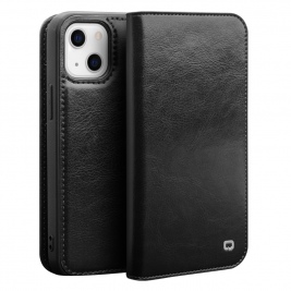 Θήκη iphone 14 Plus 6.7" genuine Leather QIALINO Classic Wallet Case-Black