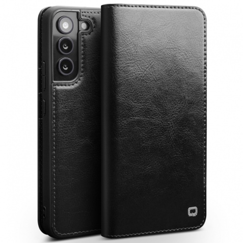 Θήκη Samsung Galaxy S22 genuine QIALINO Classic Leather Wallet Case-Black