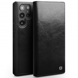 Θήκη Samsung Galaxy S22 Ultra genuine QIALINO Classic Leather Wallet Case-Black