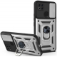 Bodycell Armor Slide - Ανθεκτική Θήκη Xiaomi Redmi 9C με Κάλυμμα για την Κάμερα & Μεταλλικό Ring Holder - Silver (5206015015229)