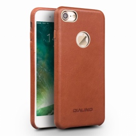 Θήκη iphone 7/8 4.7" QIALINO Calfskin leather pattern-coffee