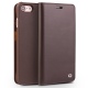 Θήκη iphone 7/8 4.7" genuine QIALINO Classic Leather Wallet Case- Dark Brown