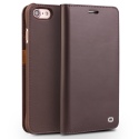 Θήκη iphone SE 2020/2022/7/8 4.7'' genuine QIALINO Business Classic Leather Wallet Case- Dark Brown